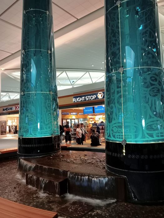 A fountain in Vancouver Airport