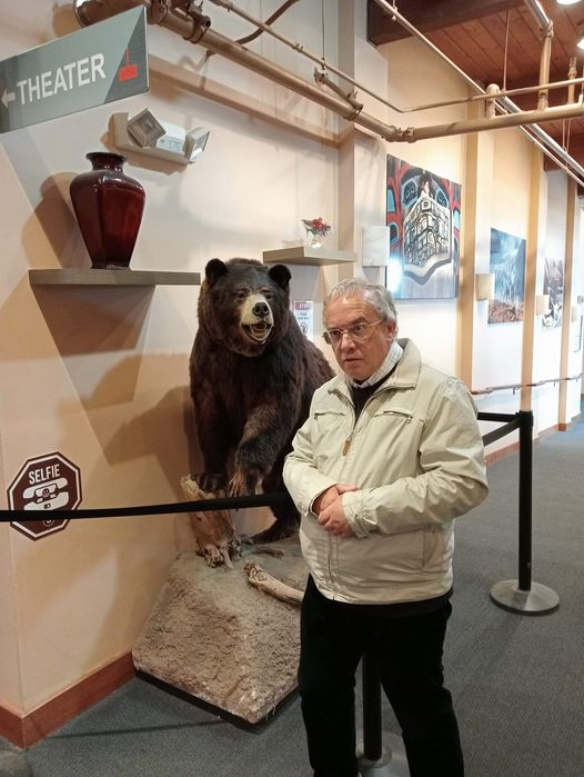 Me with a stuffed bear in Juneau