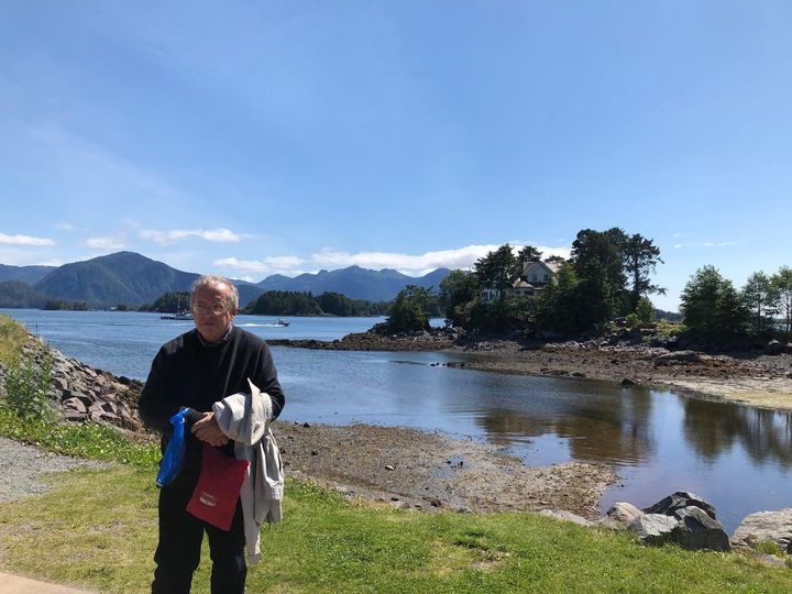 Me in Sitka with an island in the background